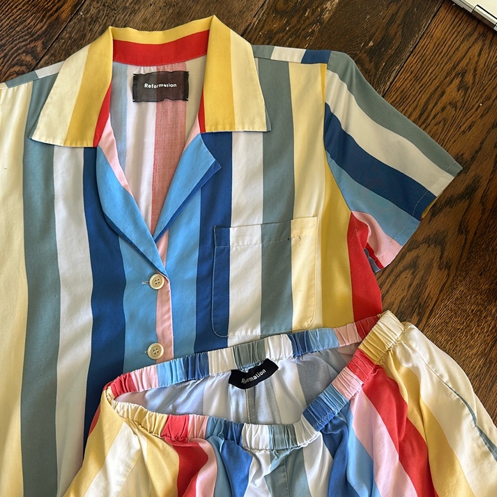 Reformation Striped Pajama Set